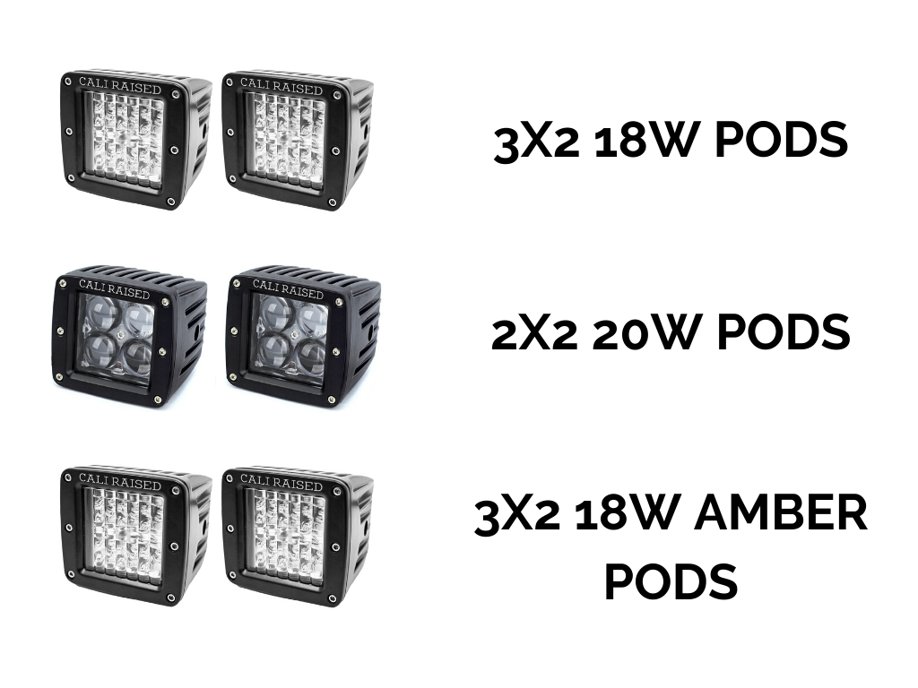 2014-2020 Toyota 4Runner LED Fog Light Pod Replacements Brackets/Combo - Cali Raised LED