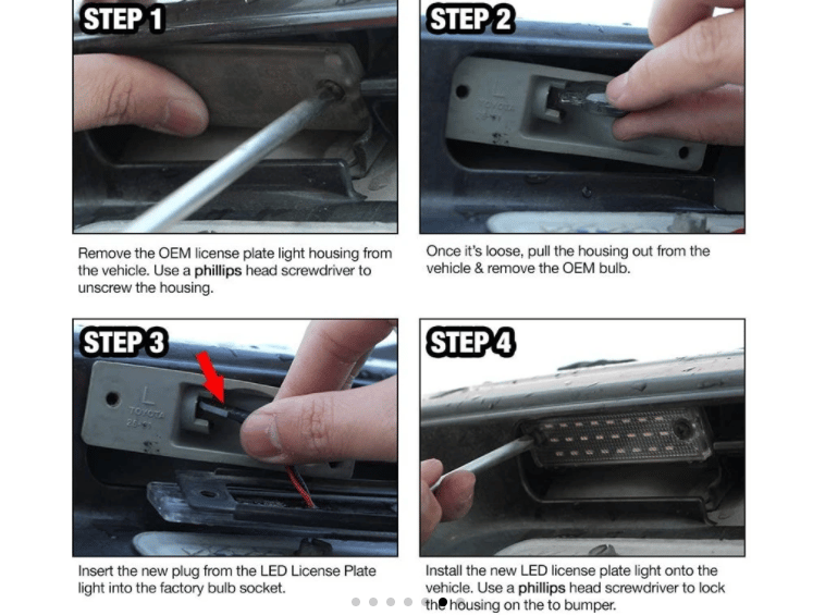 2003-2024 TOYOTA 4RUNNER LICENSE PLATE LED LIGHTS