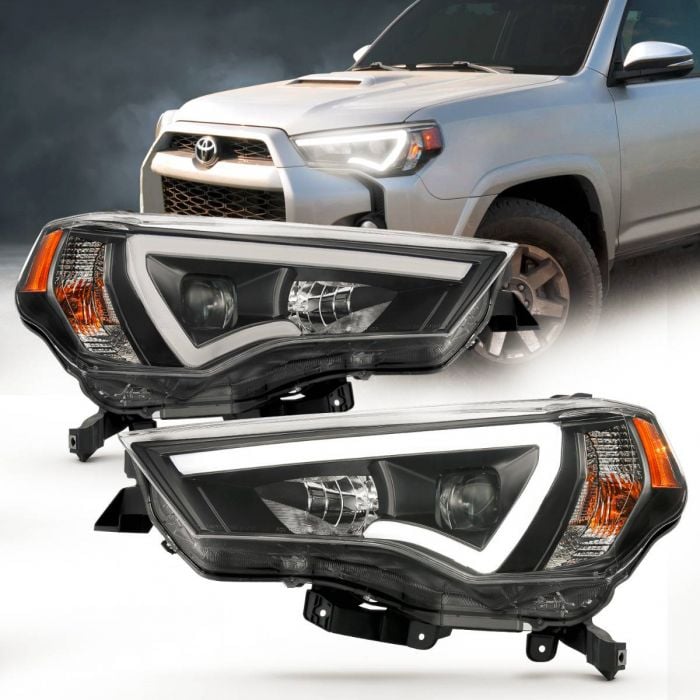 ANZO PROJECTOR LIGHT BAR STYLE HEADLIGHTS BLACK CLEAR AMBER