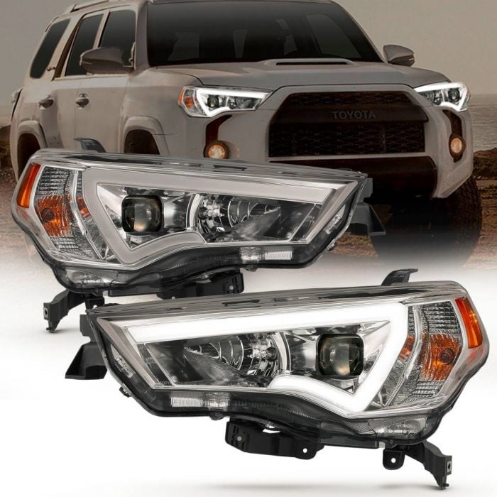 ANZO PROJECTOR LIGHT BAR STYLE HEADLIGHTS CHROME CLEAR AMBER