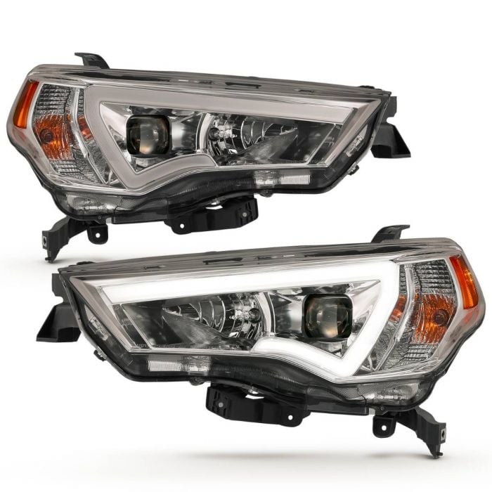 ANZO PROJECTOR LIGHT BAR STYLE HEADLIGHTS CHROME CLEAR AMBER