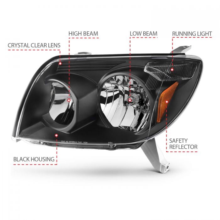 Anzo CRYSTAL HEADLIGHT BLACK