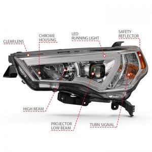 ANZO PROJECTOR LIGHT BAR STYLE HEADLIGHTS CHROME CLEAR AMBER
