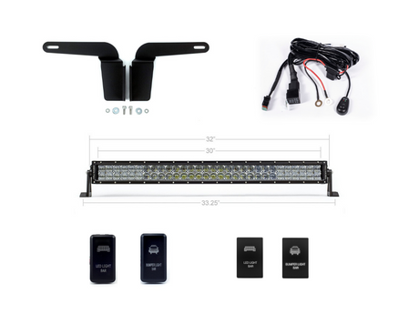 2003-2009 Toyota 4Runner 32" Lower Bumper Flush LED Light Bar Brackets/Combo - Cali Raised LED