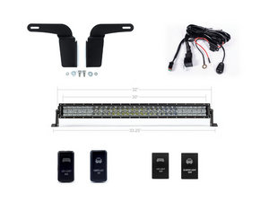 2003-2009 Toyota 4Runner 32" Lower Bumper Hidden LED Light Bar Brackets/Combo - Cali Raised LED