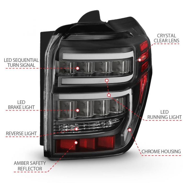 ANZO TOYOTA 4RUNNER 14-20 T.L  RED LIGHT BAR W/SEQUENTIAL