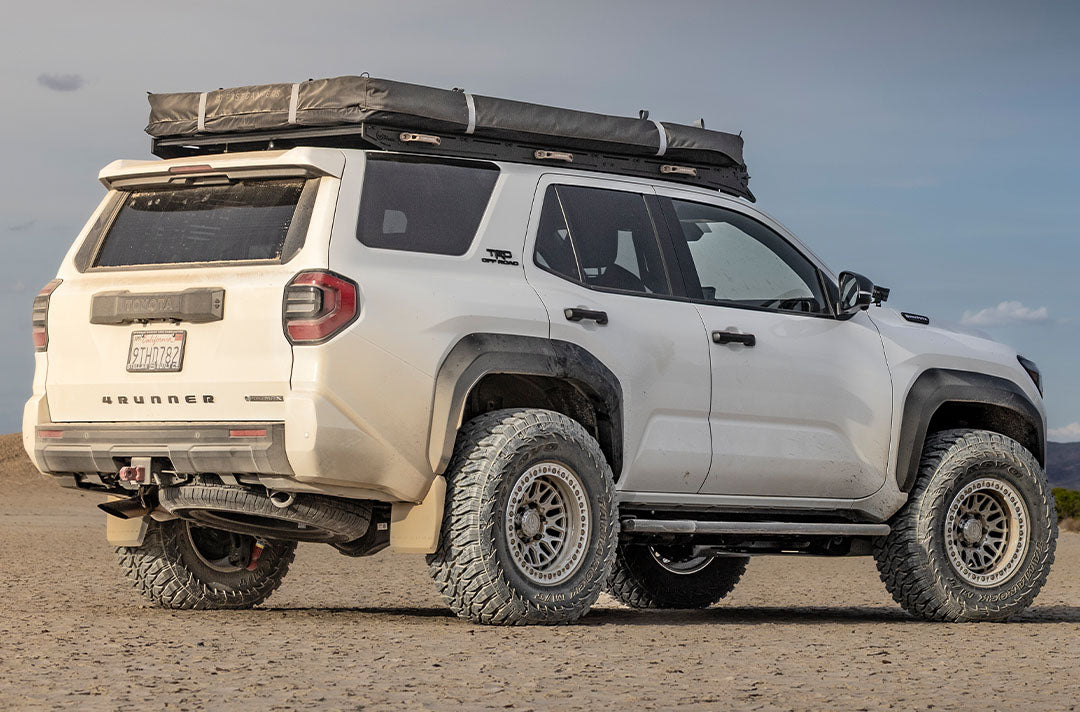 Rear shot of Peak Collar lift installed with rear spring spacer on 6th gen 4Runner