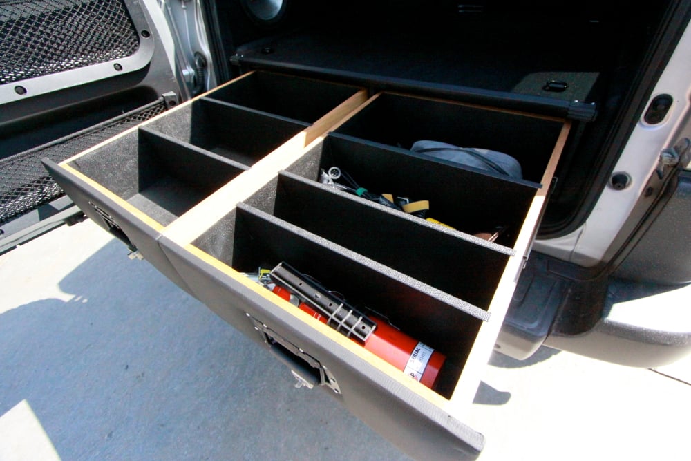 PPaccessories Toyota FJ cruiser drawer slide system