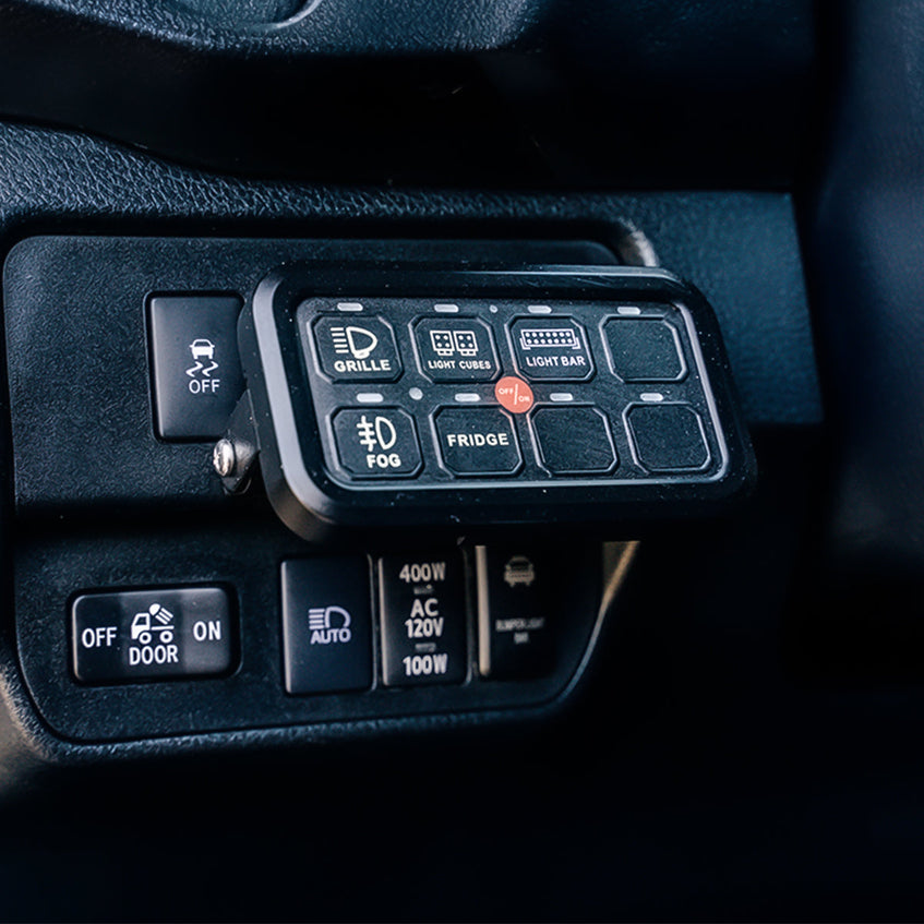Vehicle Accessory 8 Switch Control System (Blue Backlighting)