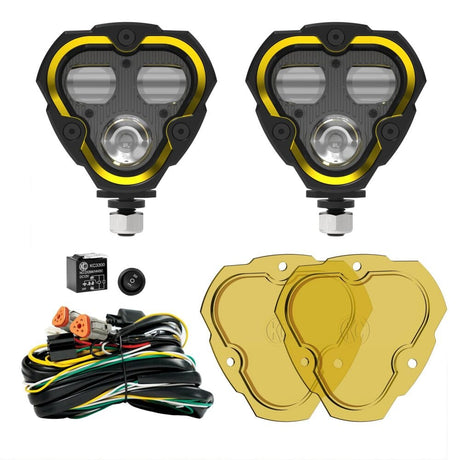 KC HiLiTES Fog Lights FLEX ERA® 3 Dual Mode SAE Fog LED Light Pods - 2-Light Master Kit - # 284
