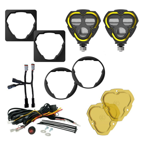 KC HiLiTES Fog Lights FLEX ERA® 3 Dual Mode SAE Fog LED Light Pods - 2-Light Master Kit - Toyota Aftermarket Bumper - # 97155