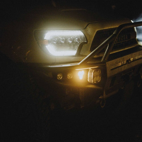 KC HiLiTES Fog Lights FLEX ERA® 3 Dual Mode SAE Fog LED Light Pods - 2-Light Master Kit - Toyota Aftermarket Bumper - # 97155