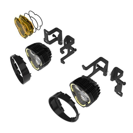 KC HiLiTES Fog Lights FLEX ERA® 3 Dual Mode SAE Fog LED Light Pods - 2-Light Master Kit - Toyota Tacoma/4Runner/Tundra - # 97154