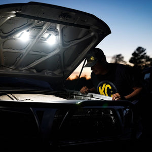 KC HiLiTES Rock Lights Cyclone V2 LED - 2-Light Universal Under Hood Lighting System - 5W Flood Beam - # 355