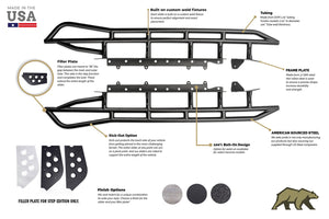 2003-2009 TOYOTA 4RUNNER TRAIL EDITION BOLT ON ROCK SLIDERS
